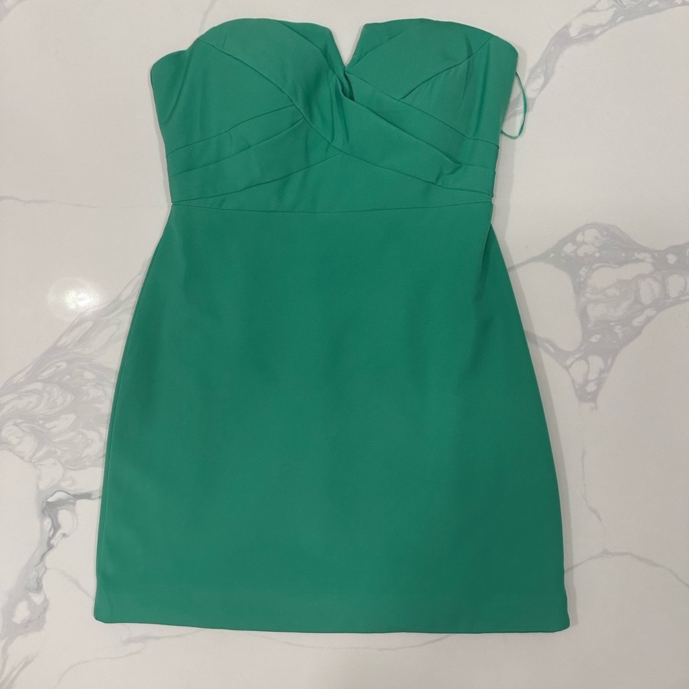 Boutique Green Strapless Dress